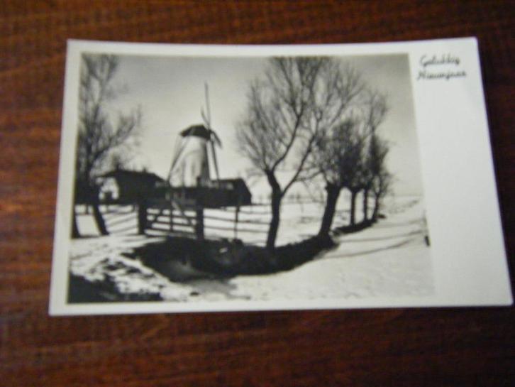 B35 - Molen in de sneeuw - Mooi/Oud, Verzamelen, Ansichtkaarten | Nederland, Ophalen of Verzenden