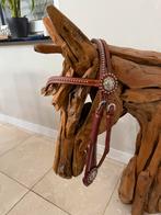 Premium western hoofdstellen met concha Chestnut FULL leer, Ophalen of Verzenden, Nieuw, Western