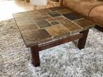 ANTIEKE zware SALONTAFEL met leisteen, 80Lx80Bx40H, voor 40€, Antiek en Kunst, Ophalen