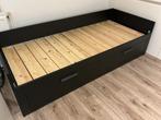 IKEA Brimnes Bedbank 80x200 - ZGAN, Ophalen, Eenpersoons, Zwart, Zo goed als nieuw