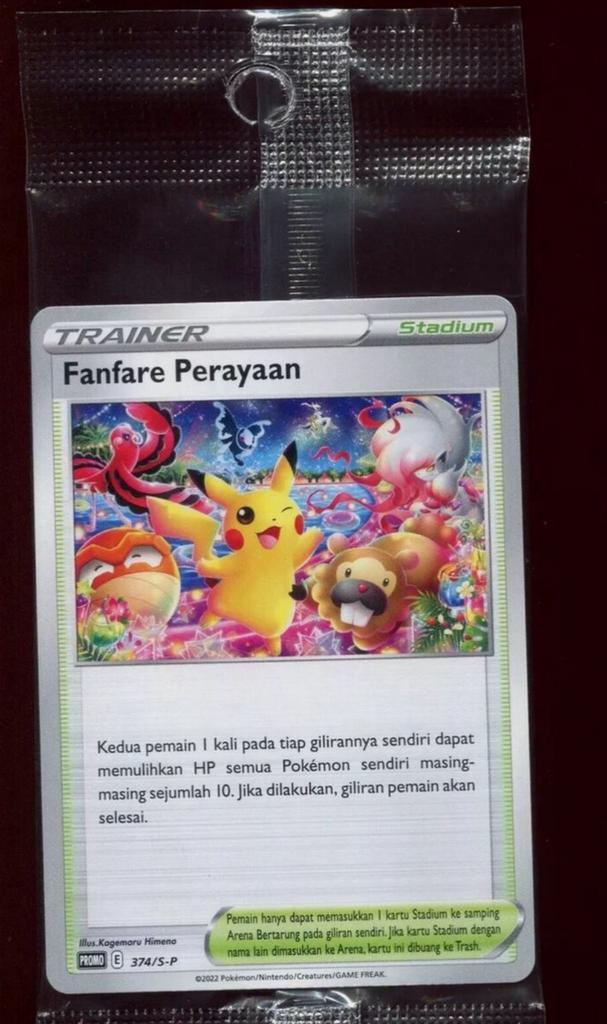 Pikachu Fanfare Perayaan Indonesië Promo - Sealed, Hobby en Vrije tijd, Verzamelkaartspellen | Pokémon, Nieuw, Losse kaart, Foil