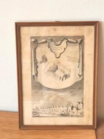 gravure Jan Goeree Clara's klooster Amsterdam ca 1765. beschikbaar voor biedingen