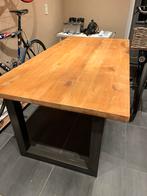 Massief Eiken Tafel - 100x200cm met stalen U-poten, Huis en Inrichting, Tafels | Eettafels, Ophalen, Eikenhout, 50 tot 100 cm