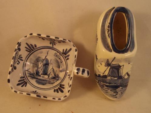 B309 Klein delfts blauw bakje en klompje molenscene gemerkt, Antiek en Kunst, Antiek | Keramiek en Aardewerk, Ophalen