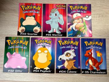 7 ansichtkaarten van Pokémon uit 2000 OFFICIEEL LICENSED beschikbaar voor biedingen