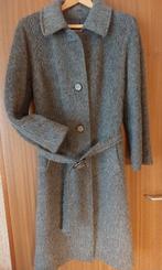Lange winterjas, 100% wol, mohair, maat 40/42, grijs, zgan!, Maat 38/40 (M), Santessa, Ophalen of Verzenden, Zo goed als nieuw