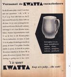 Retro reclame 1960 Kwatta chocolade spaaractie beker, Verzamelen, Overige typen, Ophalen of Verzenden