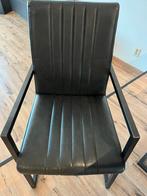 6x Stoere eetkamerstoelen - zwart staal en antraciet pu leer, Huis en Inrichting, Ophalen, Gebruikt, Overige materialen, Vijf, Zes of meer stoelen