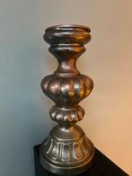 PTMD DESIGN SFEERVOLLE BRONS KLEUR HOGE GLAZEN KANDELAAR, Overige materialen, 25 tot 50 cm, Ophalen of Verzenden, Zo goed als nieuw