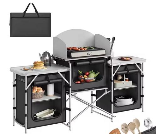 Nieuwe campingtafel/campingkast/campingkeuken opvouwbaar., Caravans en Kamperen, Camper-accessoires, Nieuw, Ophalen of Verzenden