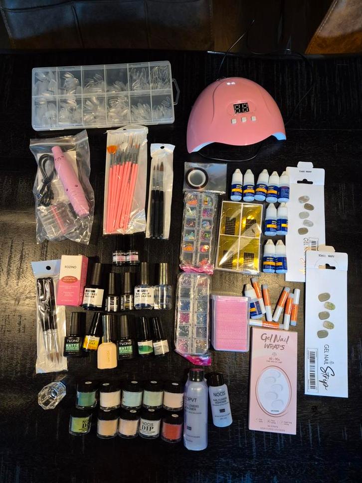 Complete Nagelset - Poeders & Coat, Sieraden, Tassen en Uiterlijk, Uiterlijk | Cosmetica en Make-up, Zo goed als nieuw, Toebehoren
