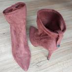 Sacha suede enkellaarsjes met hakken cognac bruin maat 40, Bruin, Ophalen of Verzenden, Zo goed als nieuw, Schoenen met hoge hakken