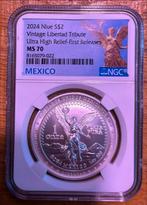 Zilveren Niue 2024 Vintage Libertad Tribute UHR-FR MS70, Postzegels en Munten, Ophalen of Verzenden, Noord-Amerika, Losse munt