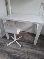 Bureau + bureaustoel Ikea aangeboden, Huis en Inrichting, Bureaus, Ophalen, In hoogte verstelbaar, Gebruikt
