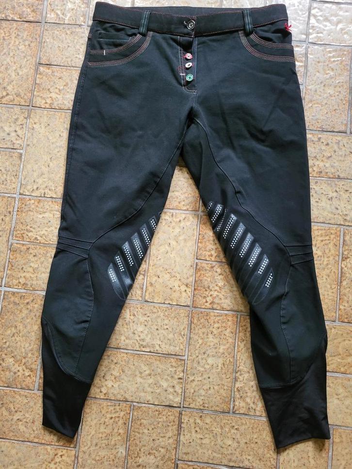STARLIGHT rijbroek. Zwart. Maat 42. Siliconen knievlakken., Dieren en Toebehoren, Paardrijkleding, Zo goed als nieuw, Dames, Onderkleding