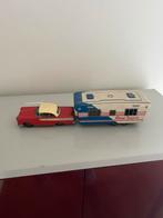 Vintage Speelgoed Auto met Caravan, Hobby en Vrije tijd, Modelbouw | Auto's en Voertuigen, Overige merken, Gebruikt, 1:50 of kleiner
