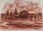 Zicht op Thorn (Limburg) - Hans van Norden (1915-2011), Antiek en Kunst, Kunst | Tekeningen en Foto's, Ophalen of Verzenden