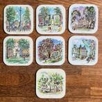 7x vintage jaren ’60 onderzetters bezienswaardigheden Londen, Antiek en Kunst, Ophalen of Verzenden