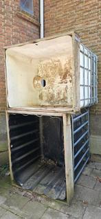 2x IBC container, open gewerkt met deksel en krat, Ophalen, Gebruikt