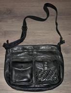 Mooie Zwart leren dames Tas van Scenario, Sieraden, Tassen en Uiterlijk, Ophalen of Verzenden, Gebruikt, Zwart, Handtas