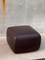 MINOTTI hocker poef voetenbank BOTERO kastanjebruin leer, Leer, Ophalen of Verzenden, Zo goed als nieuw, 50 tot 75 cm