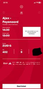 Ajax Feyenoord kaart, Tickets en Kaartjes, Losse kaart, Eén persoon, December