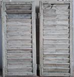 Antieke brocante louvredeurtjes, louvre luiken, 2 stuks, wit, Antiek en Kunst, Curiosa en Brocante, Ophalen