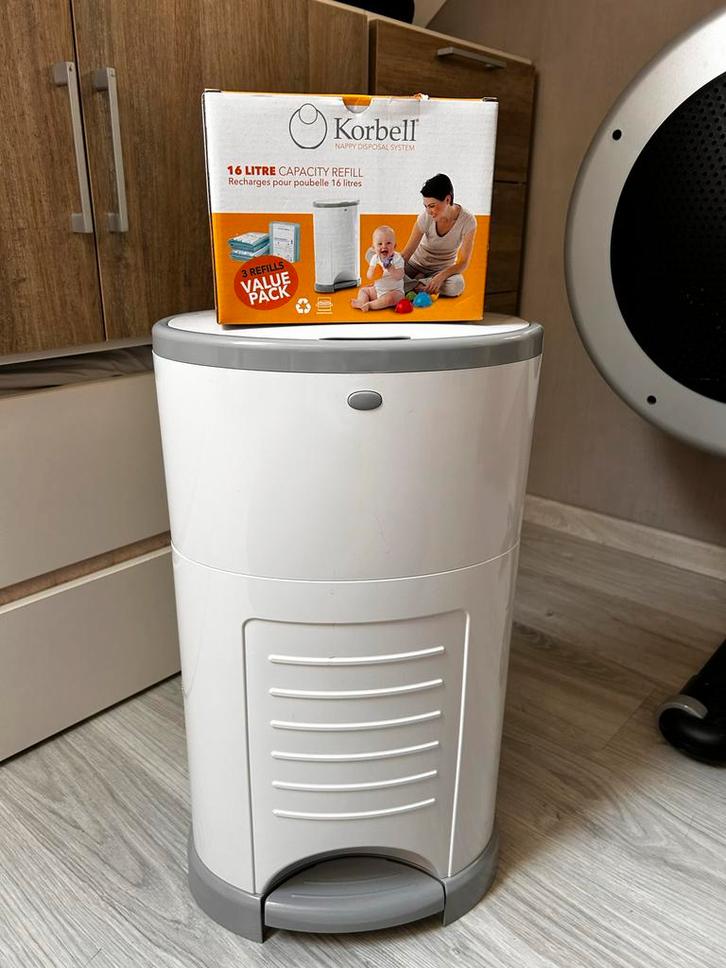 Korbell Geurloze Luieremmer + Navulling - Zo goed als nieuw!, Kinderen en Baby's, Badjes en Verzorging, Zo goed als nieuw, Ophalen of Verzenden