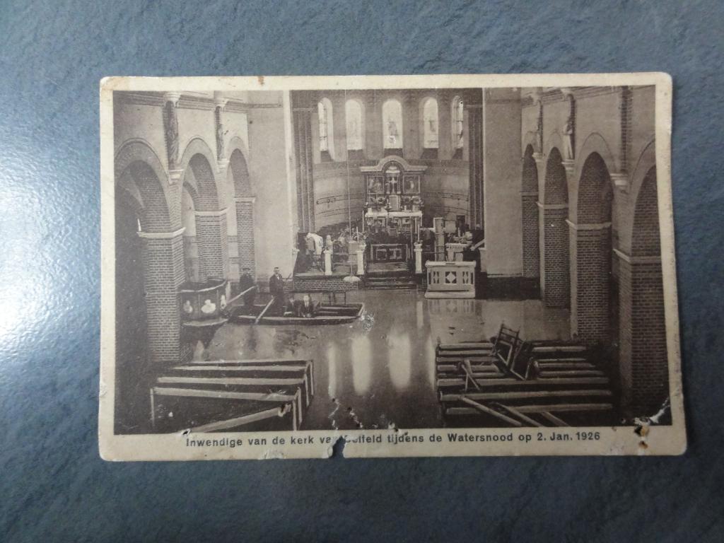 Heel oude Ansichtkaart Kerk van Belveld 1926 Watersnood, Verzenden, 1920 tot 1940, Ongelopen, Limburg