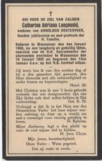 Catharina Langeveld 1859 Wassenaar + 1932 Wassenaar, 73 jr, Verzamelen, Bidprentjes en Rouwkaarten, Verzenden