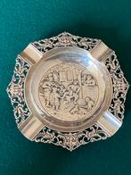 Zilveren Asbak met Tafereel, 2e gehalte, Antiek en Kunst, Antiek | Goud en Zilver, Verzenden, Zilver