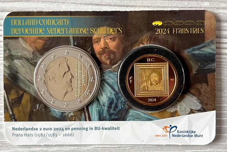 Holland Coin Card 2024 Frans Hals met gouden penning € 3.500, Postzegels en Munten, Munten | Europa | Euromunten, Overige waardes