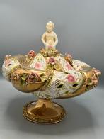 Ronde Capodimonte stijl schaal, Antiek en Kunst, Antiek | Porselein, Ophalen of Verzenden