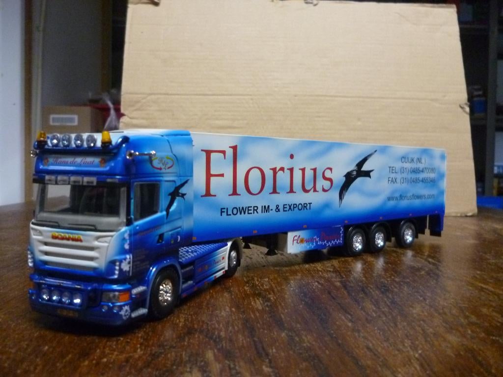 Tekno Scania R serie Florius ( Hans de Laat ), Hobby en Vrije tijd, Modelauto's | 1:50, Ophalen of Verzenden, Nieuw, Bus of Vrachtwagen