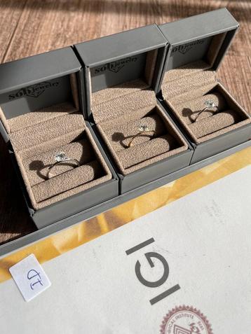 Diamant Ring 1ct E VVS CVD Lab 14K/585 2x maat 54, 1x 56 IGI beschikbaar voor biedingen