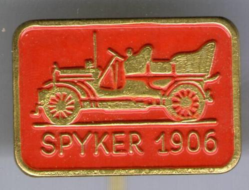 Spyker 1906 rood op koper auto speldje ( C_342 ), Verzamelen, Speldjes, Pins en Buttons, Zo goed als nieuw, Speldje of Pin, Transport