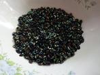 +/- 56 gram Zwart met paarse petrol glans glas kraaltjes, Verzenden, Gebruikt, Kraal