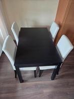 Ikea Bjursta eettafel en Henriksdal stoelen, Ophalen, 100 tot 150 cm, 50 tot 100 cm, Zo goed als nieuw