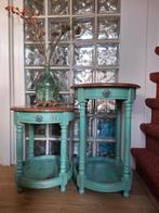 Bijzettafels, Huis en Inrichting, Tafels | Bijzettafels, Minder dan 55 cm, Gebruikt, Rond, Oud