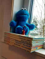 7 Sesamstraat boeken en Koekiemonster knuffel!, Verzenden, Zo goed als nieuw, Overige typen