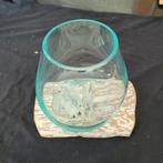Glas op hout (white wash), Huis en Inrichting, Woonaccessoires | Kandelaars en Kaarsen, Minder dan 25 cm, Ophalen of Verzenden
