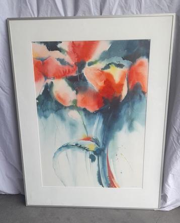 Schilderij bloemen aquarel  beschikbaar voor biedingen