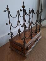 Vintage Frans Wijnrek voor 9 Flessen van Messing en Hout, Ophalen, 5 tot 15 flessen, Zo goed als nieuw, Minder dan 50 cm