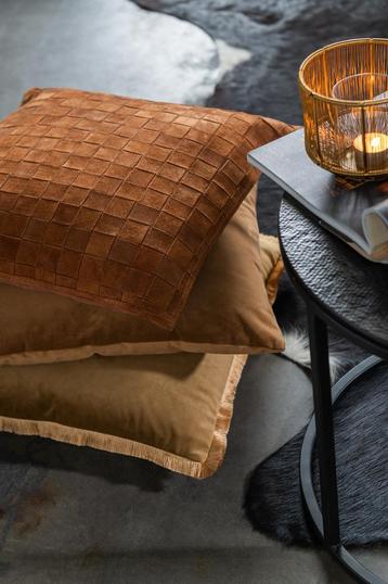 Kussen Vierkant Klein Leder Cognac beschikbaar voor biedingen