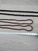 Kettingen van plastic kralen 3 stuks 1zwart 2 bruin, Ophalen of Verzenden, Zo goed als nieuw, Bruin, Overige materialen