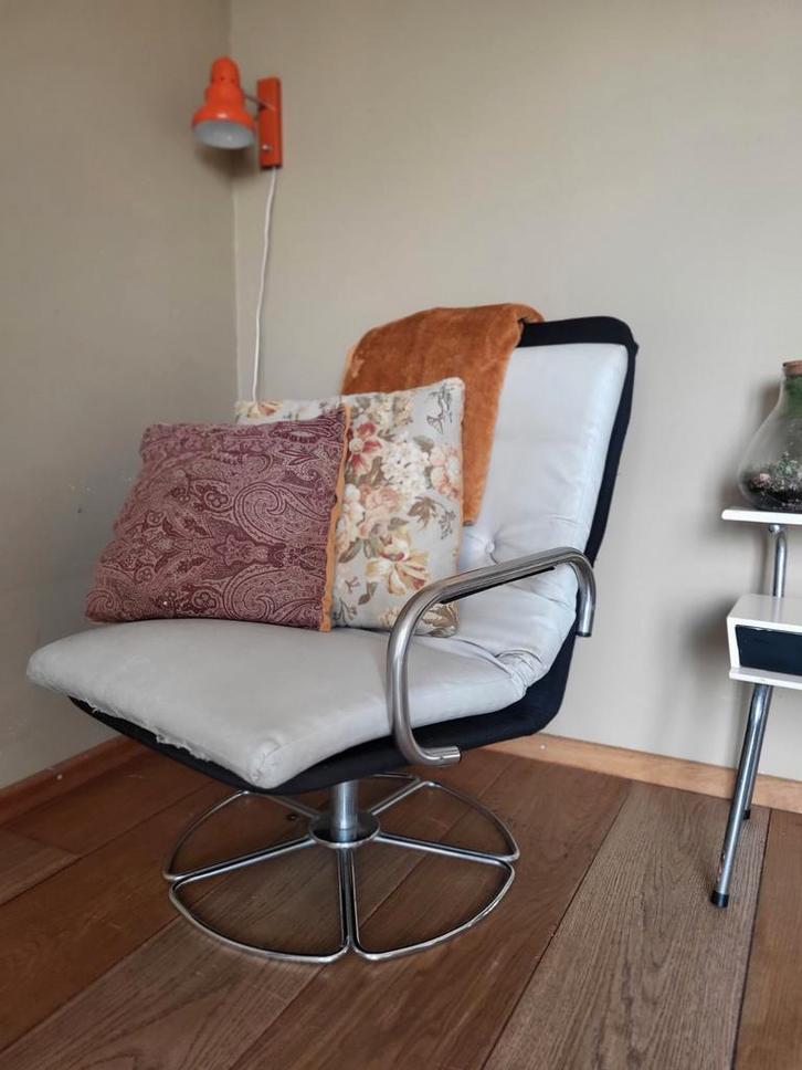 Retro fauteuil - buisframe stoel, Huis en Inrichting, Stoelen, Gebruikt, Eén, Ophalen