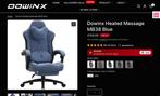 Dowinx MB38 gamingstoel. Voetensteun+ verwarmd massagekussen, Ophalen, Blauw, Nieuw, Gaming bureaustoel