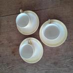 Ragout 3 pastelgele koffiekopjes, Antiek en Kunst, Antiek | Servies los, Ophalen of Verzenden