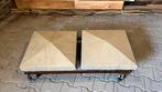2x Penantafdekkers / Paalmuts beton 50x50x10 cm met waterhol, Doe-het-zelf en Verbouw, Metselstenen, Ophalen, Zo goed als nieuw