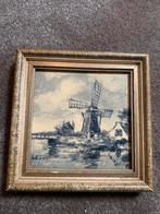 Antiek blauwwit tegel met molen en boerderijen, Ophalen of Verzenden